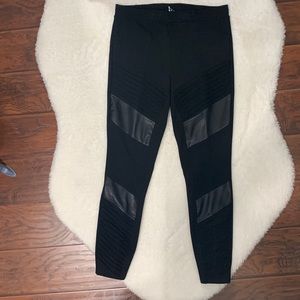 BEBE black leggings with leather